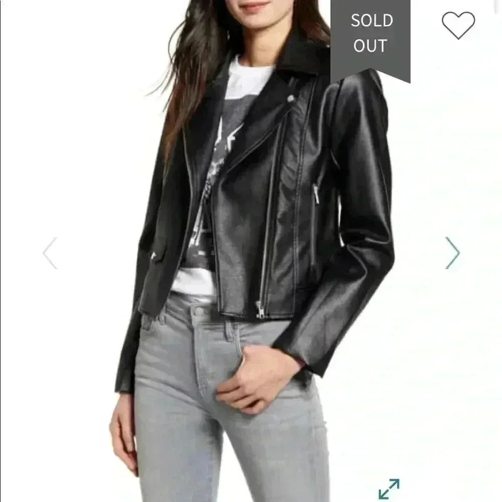 BNWT Cupcakes and cashmere faux leather Moto Jacket size Xs